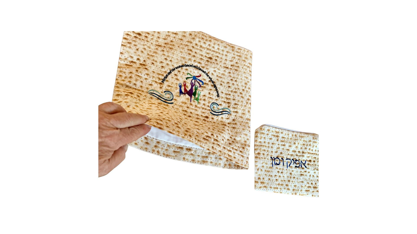 Matzah and Afikomen Cover for Passover Miriam Dancing Women Dancing Celebrating Pesach