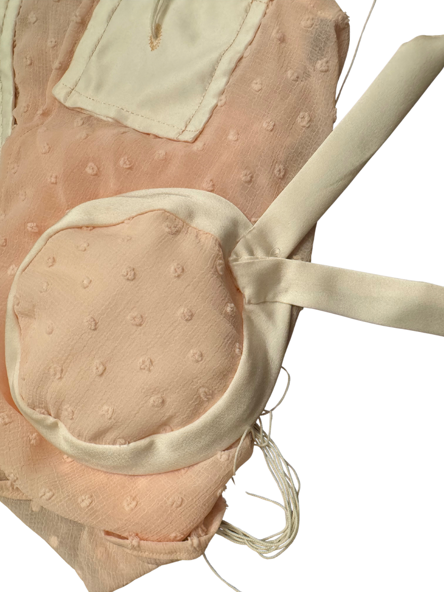 Beautiful, unique TALLIT hand made shear peach and off white