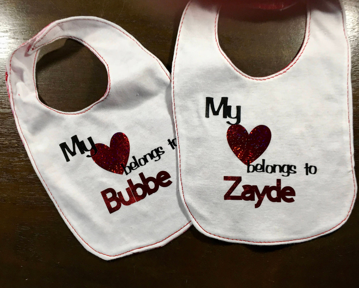 Mother's Day Father's Day gift reversible bib Jewish grandparents Bubbe and Zayde