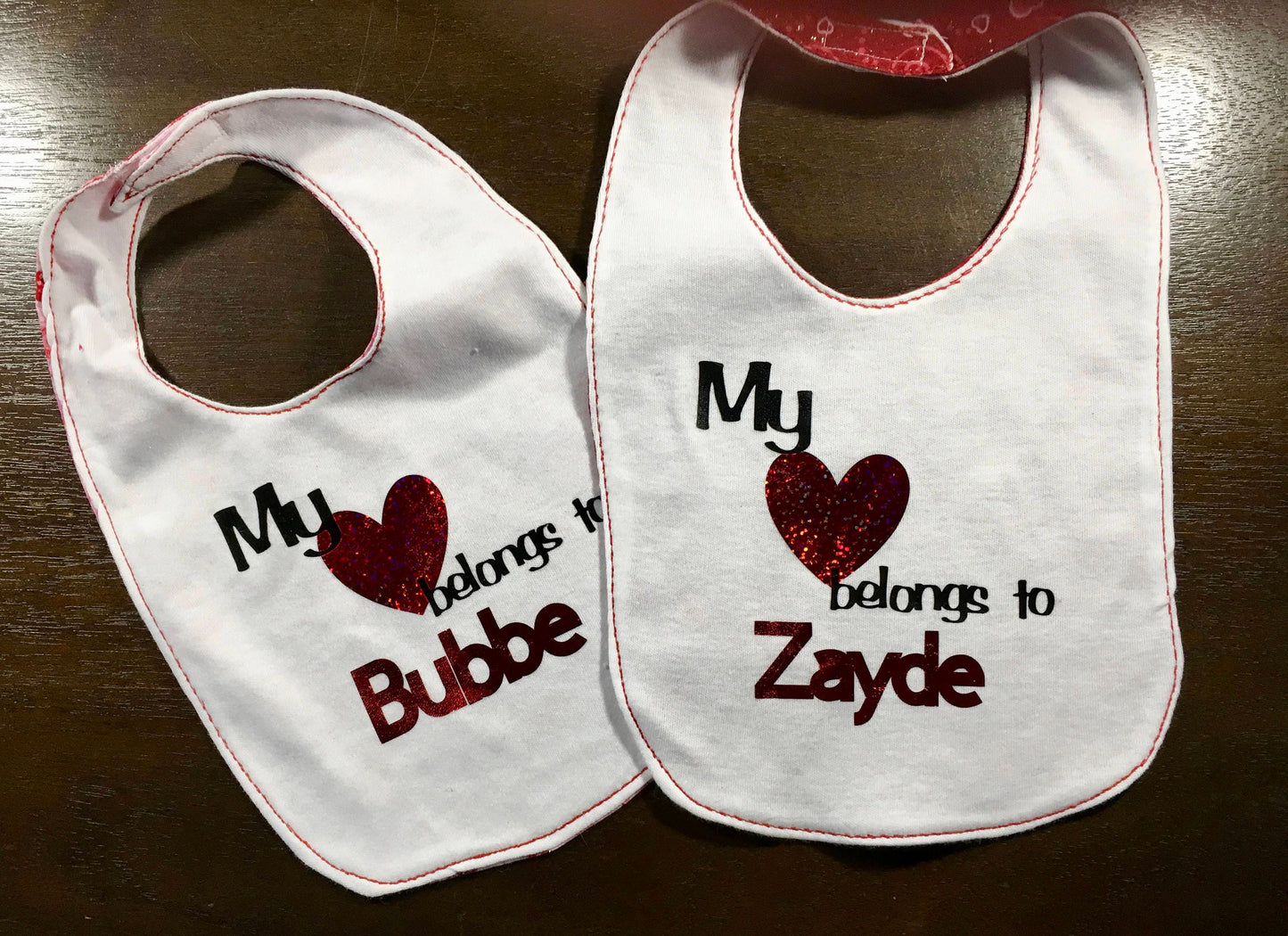 Mother's Day Father's Day gift reversible bib Jewish grandparents Bubbe and Zayde