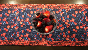 Fruit Table Runner -- looks delicious!  Berries galore.