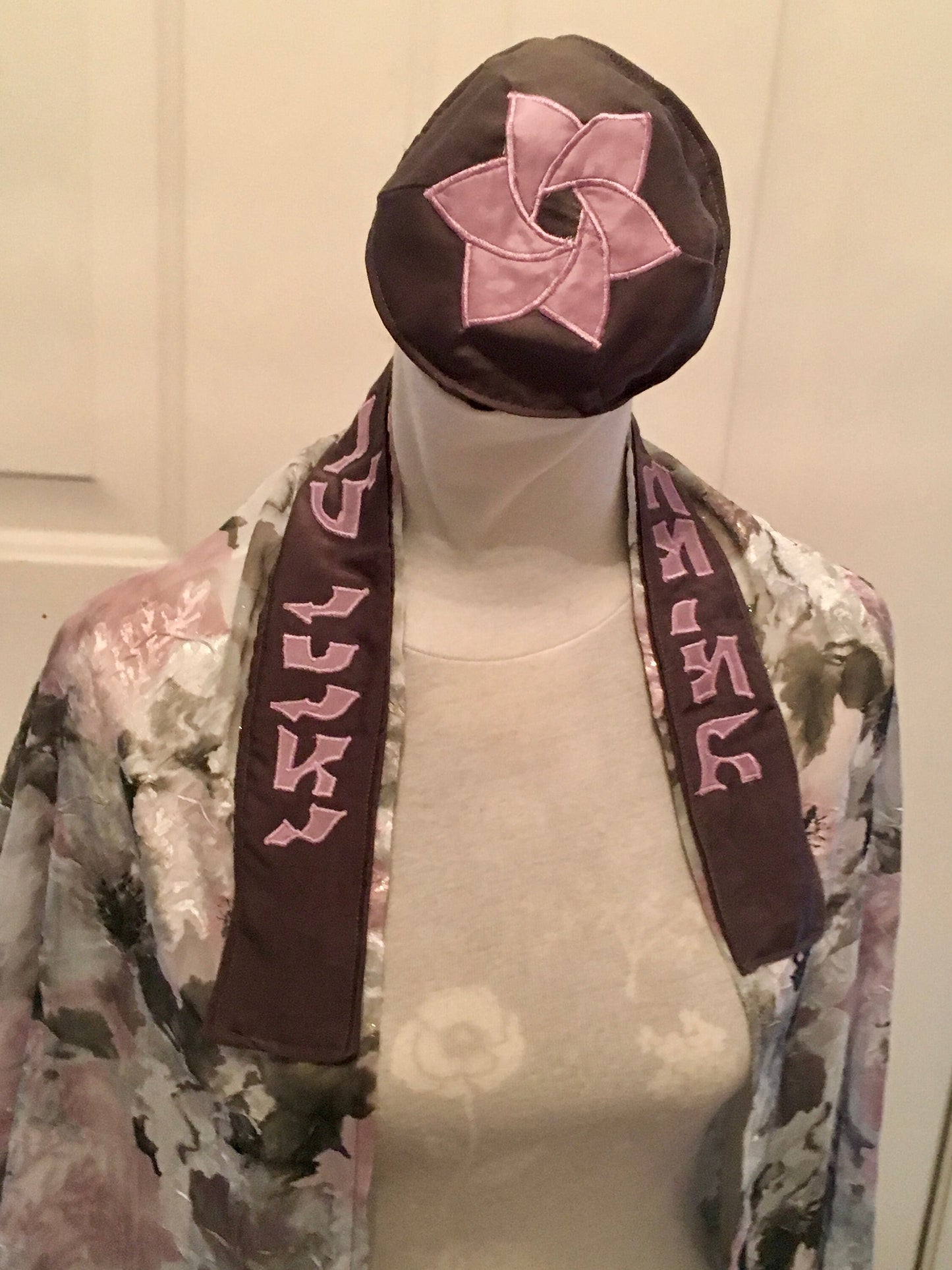 Beautiful, unique TALLIT hand made shear print