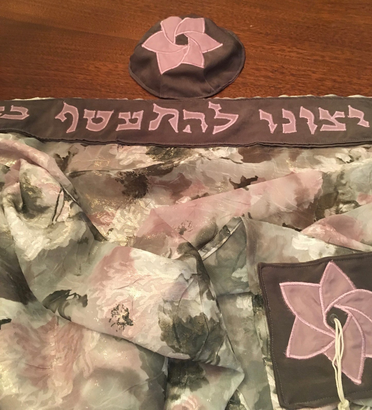 Beautiful, unique TALLIT hand made shear print