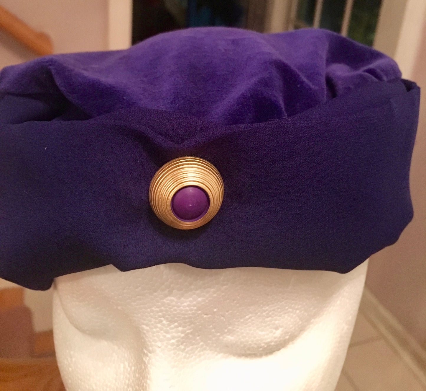 Toddler Velour and Georgette Fit and Flare dress Matching hat 4T