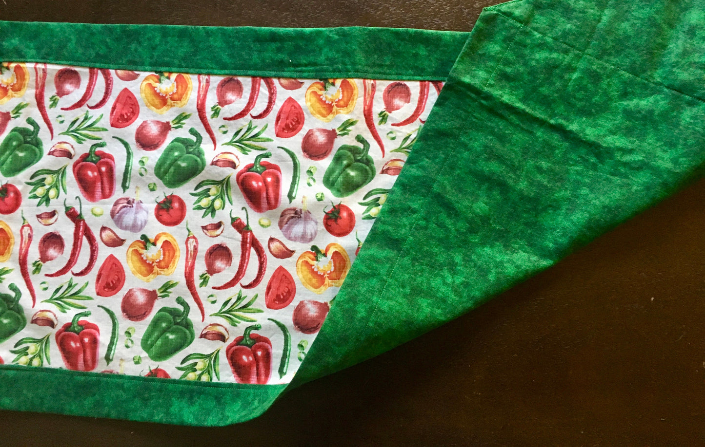 Vegetable Reversible Table Runner Salad Bar on Fabric!
