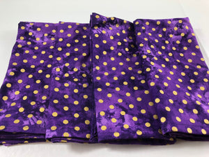 Purple with gold dots  napkins set of 4 fabric eco-friendly napkins 17 inch square