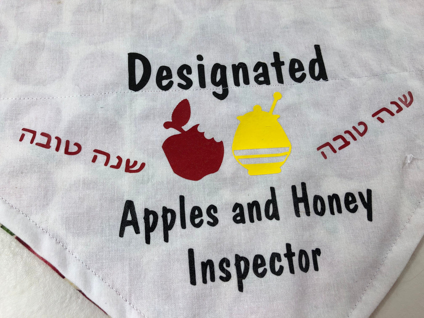 Rosh Hashanah Dog Bandana Jewish New Year Apples and honey dog inspector