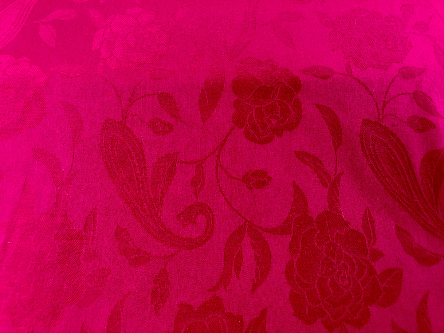 Fuschia Floral Damask Fabric by the half yard 100% cotton