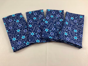 Chanukah Hanukkah fabric napkins set of 4  or 6  eco-friendly napkins 17 inch square