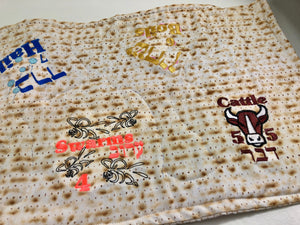 Passover Pesach Insulated Table runner 10 Ten plagues on Matzah Fabric
