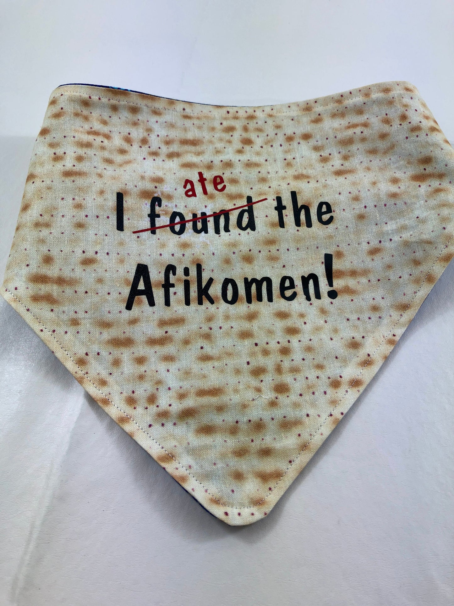 I found/ate the Afikomen! Passover Matzah Dog Bandana with Hook and Loop closure