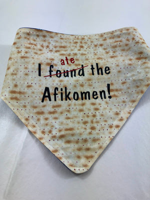 I found/ate the Afikomen!  Passover  Matzah Dog Bandana with Hook and Loop closure