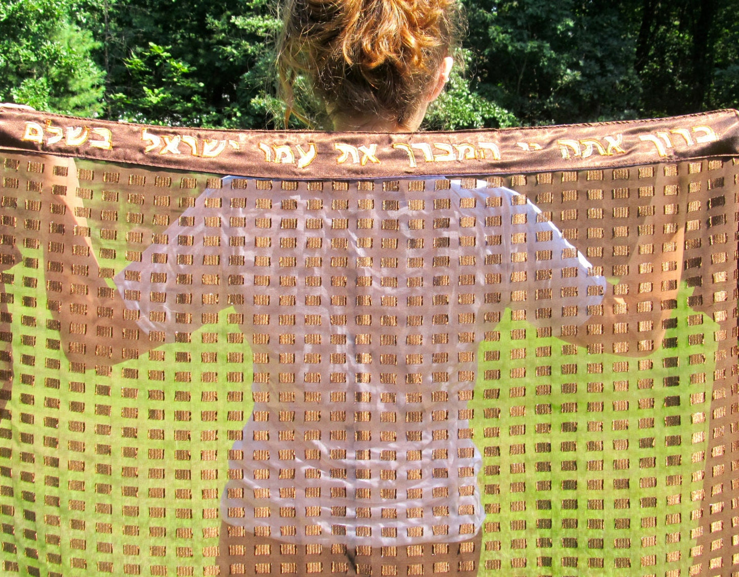 Beautiful, unique TALLIT brown designer fabric