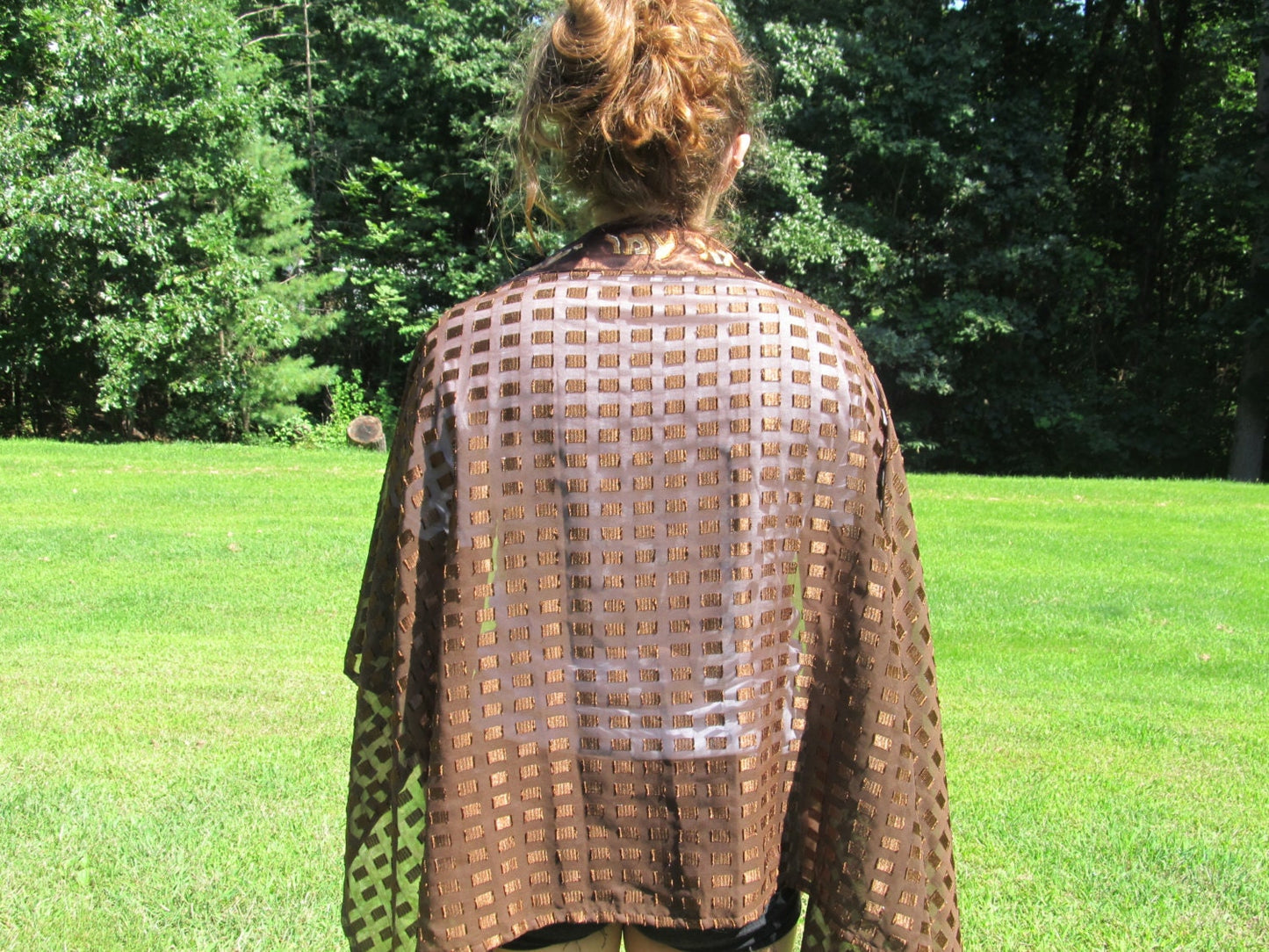 Beautiful, unique TALLIT brown designer fabric