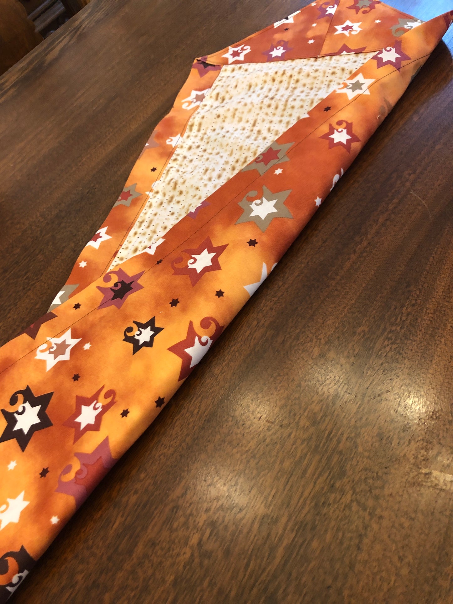 PASSOVER Table Runner reversible. Beautiful colors. Matzah fabric. Matching napkins available