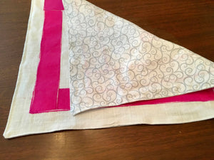 Large Challah Cover pink and white Reversible