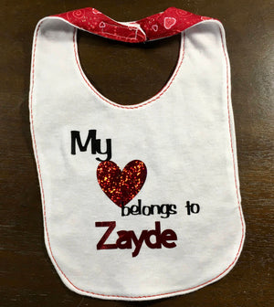 Father's Day gift for Zayde  bib reversible "love Zayde" Jewish Grandfather