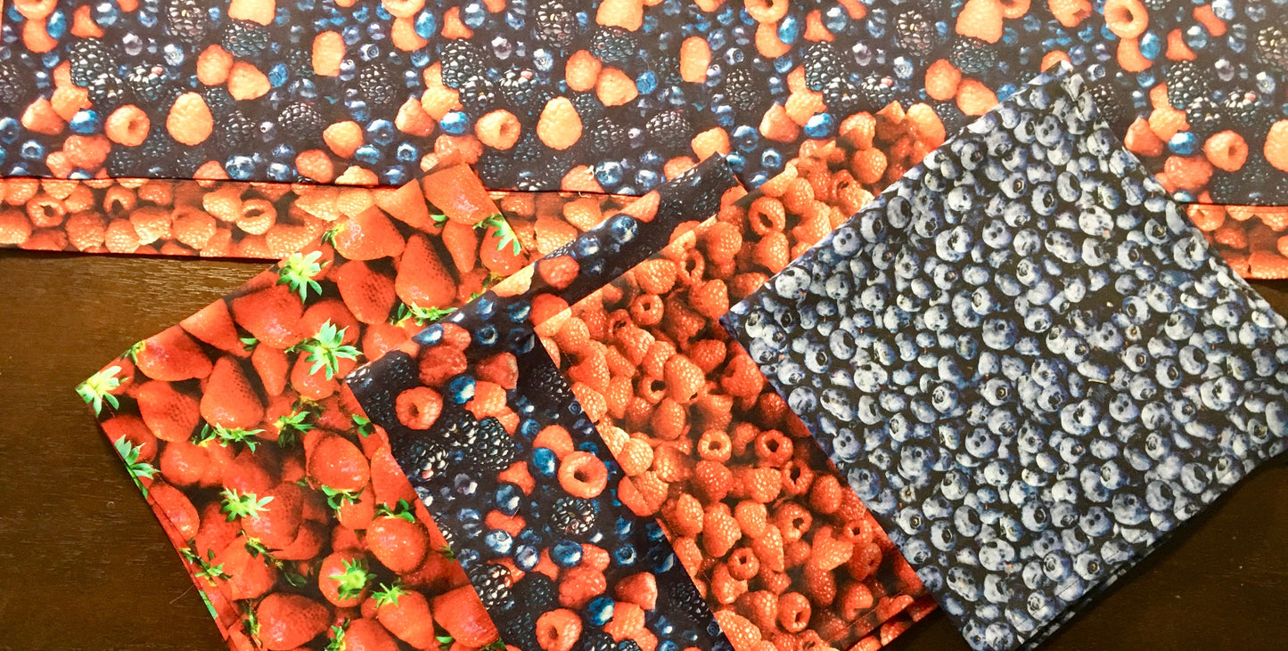 Fruit Table Runner -- looks delicious!  Berries galore.