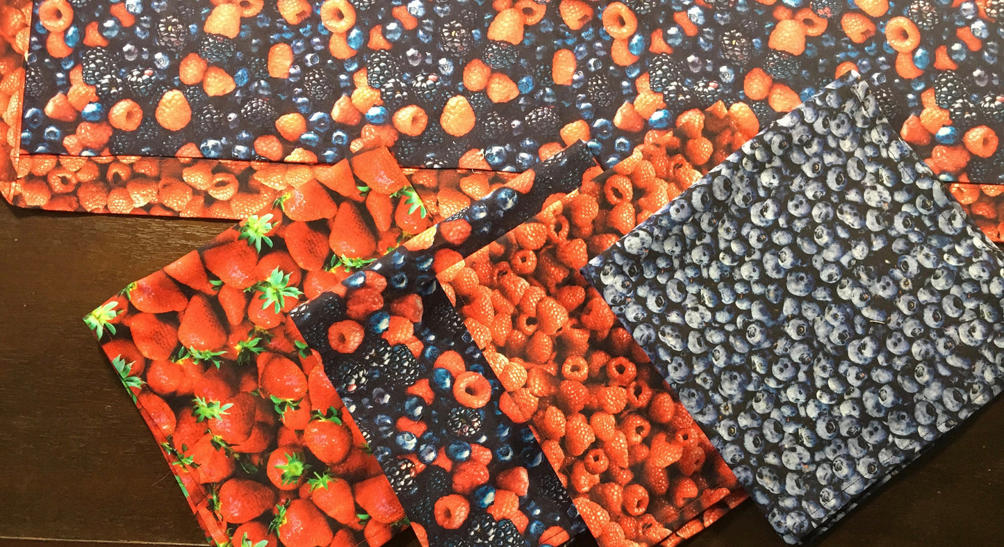 Fruit Table Runner -- looks delicious!  Berries galore.