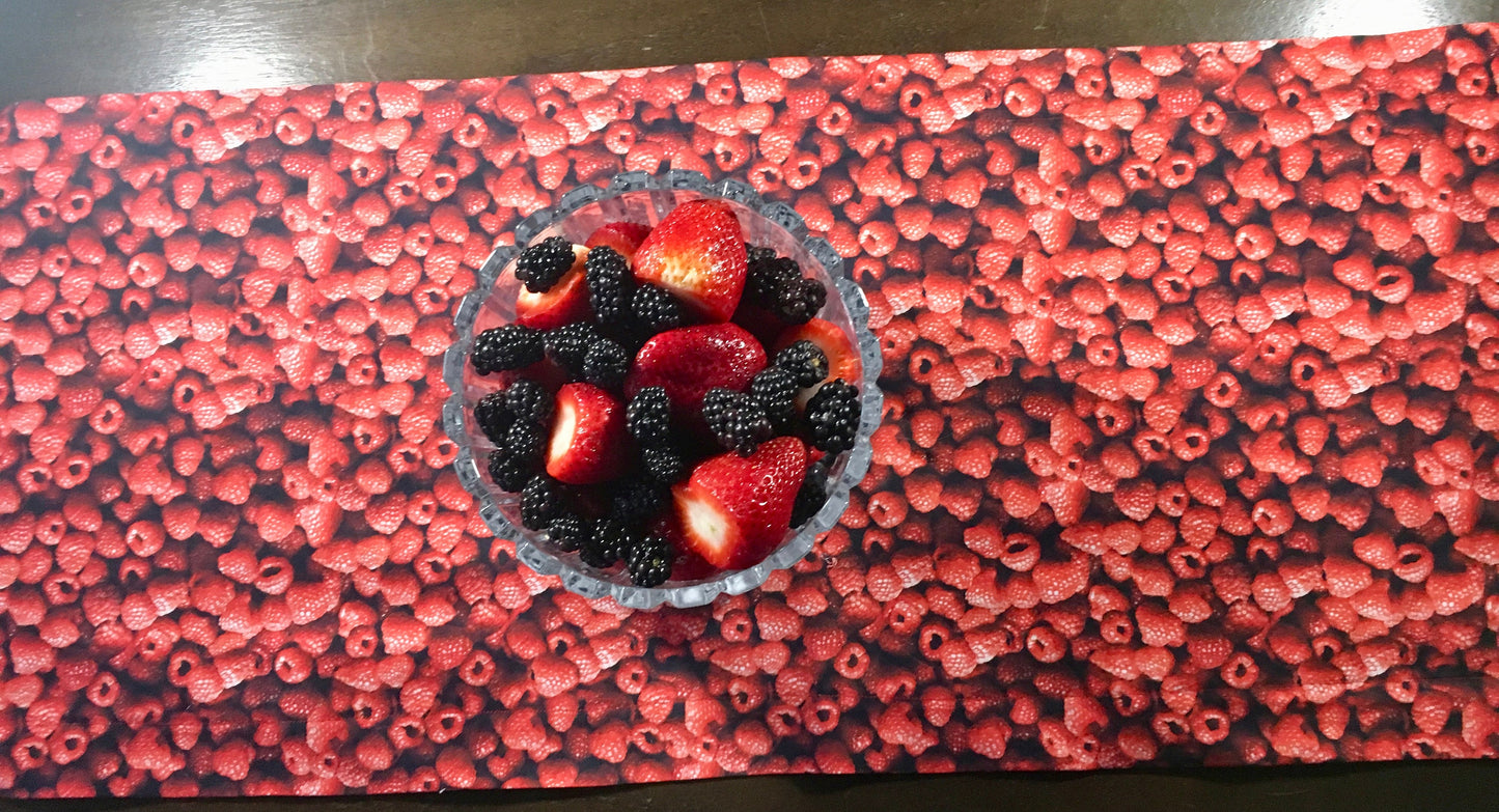 Fruit Table Runner -- looks delicious!  Berries galore.