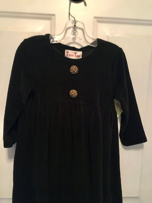 Girls Black velour Dress size 4