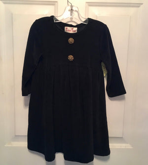 Girls Black velour Dress size 4