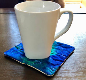 Coasters, Mug Rugs Coffee Tea cups insulated, reversible set of 4