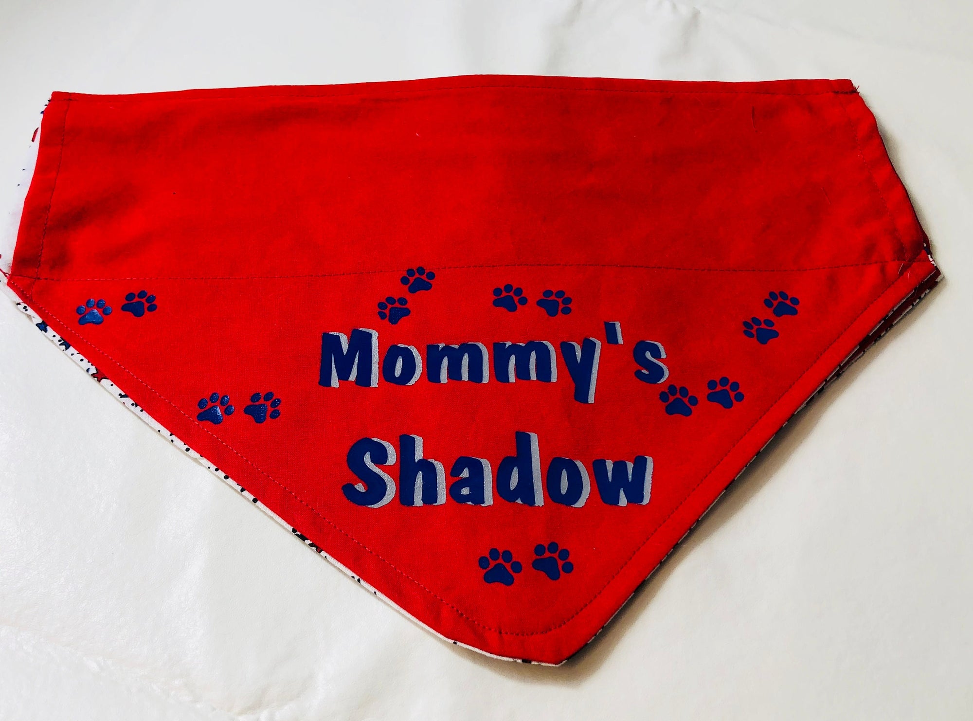 Mommy's shadow  dog bandana  over the collar design with optional matching mask