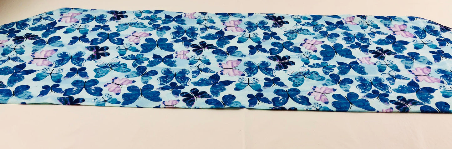 Butterfly Blues Reversible Table Runner and optional napkins