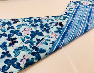 Butterfly Blues Reversible Table Runner and optional napkins
