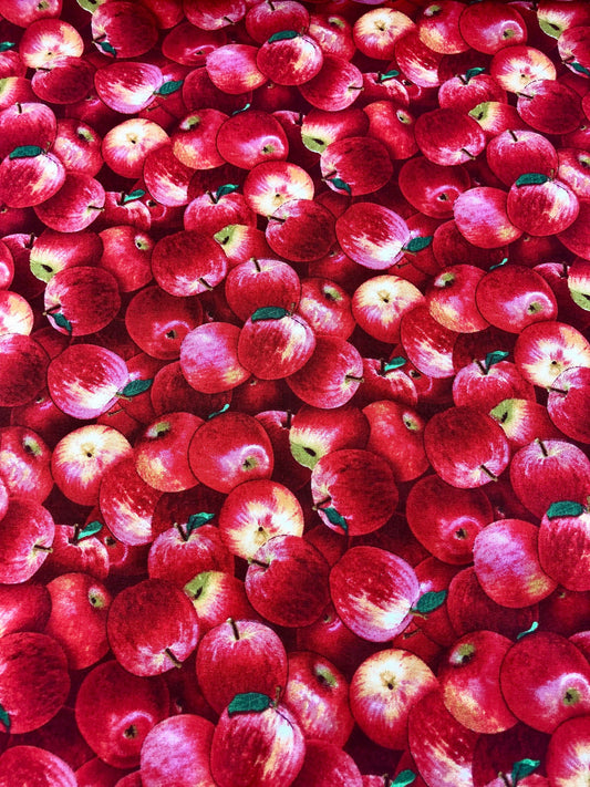 Apples Fabric by the yard apples allover Delicious Apples 100% cotton 43" wide by Elizabeth's Studio