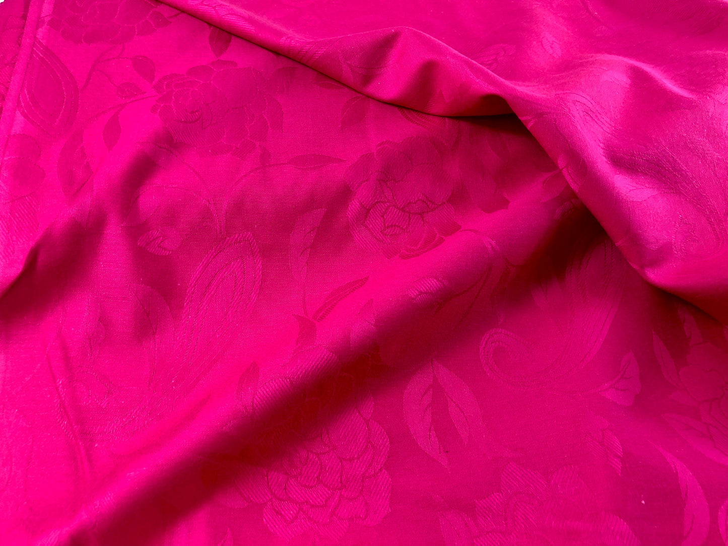 Fuschia Floral Damask  Fabric by the half yard 100% cotton