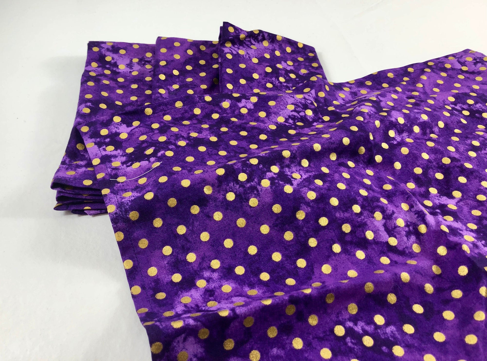 Purple with gold dots  napkins set of 4 fabric eco-friendly napkins 17 inch square