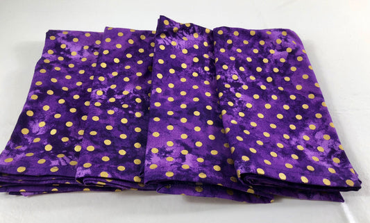 Purple with gold dots  napkins set of 4 fabric eco-friendly napkins 17 inch square