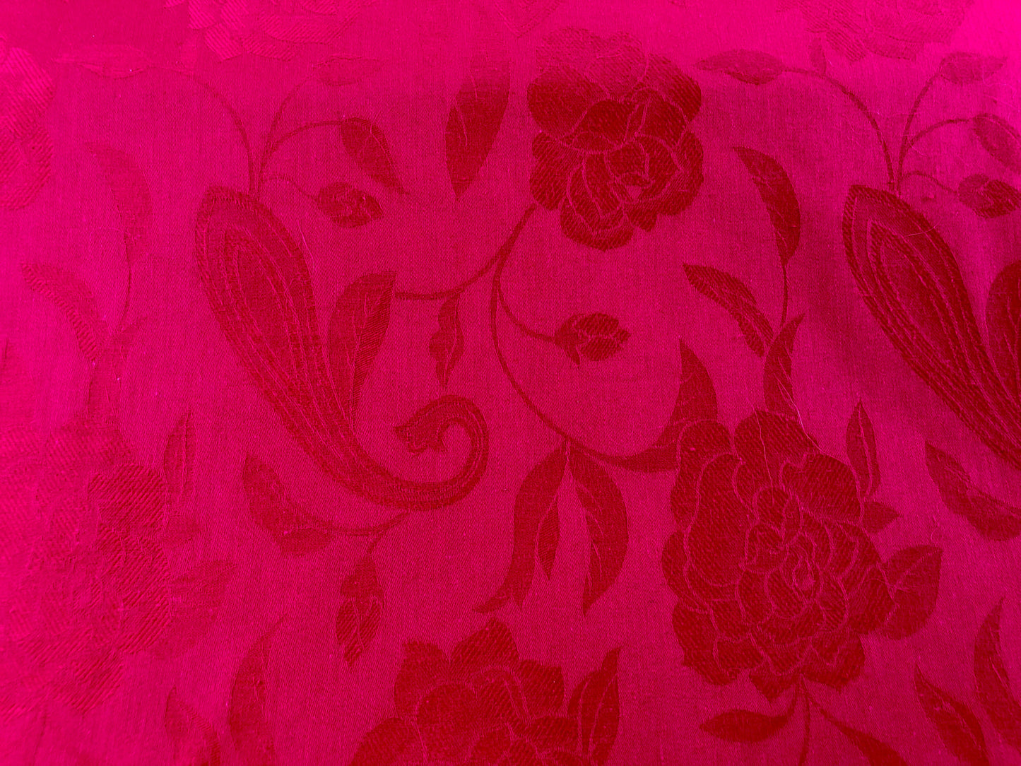 Fuschia Floral Damask  Fabric by the half yard 100% cotton