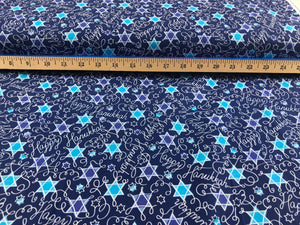 Hanukkah Chanukah Fabric Jewish Stars  Happy Hanukkah Fabric cut to size One of a Kind by Windham Fabrics  100% cotton