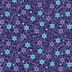 Hanukkah Chanukah Fabric Jewish Stars  Happy Hanukkah Fabric cut to size One of a Kind by Windham Fabrics  100% cotton