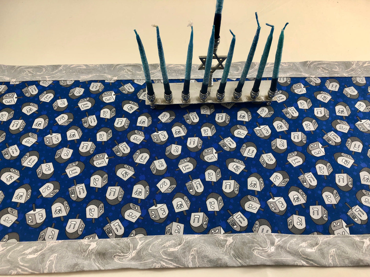Chanukah Hanukkah Table Runner Reversible Dreidels