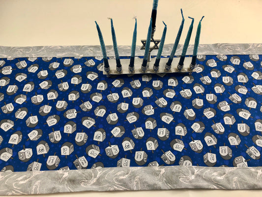 Chanukah Hanukkah Table Runner Reversible Dreidels