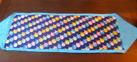 Chanukah Table Runner reversible  dreidels