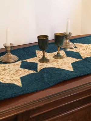 Passover Shabbat Table Runner reversible padded